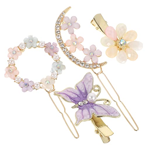 SHERCHPRY 4stücke Teiliges Haarklammern Für Damen Dekorative Haarspangen Mit Blumen Und Schmetterlingsdesign Eleganter Haarschmuck Für Hochzeiten Und Partys von SHERCHPRY