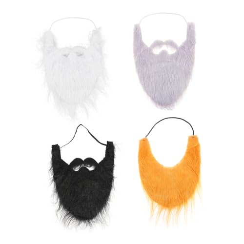 SHERCHPRY 4stücke Teiliges Lustige Kostüm-schnurrbärte Mit Elastischem Band Für Halloween Und Kostümpartys Große Weiße Schwarze Graue Und Braune Fake- Für Cosplay Und Familienfeiern von SHERCHPRY