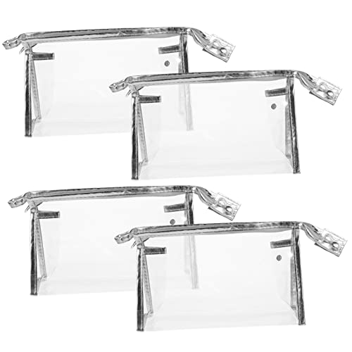 SHERCHPRY 4stücke Transparente Kosmetiktasche Mit Reißverschluss Kleine Make-up-Tasche Für Damen Durchsichtige Reise-kulturtasche Tragbares Make-up-etui Für Täglichen Gebrauch von SHERCHPRY