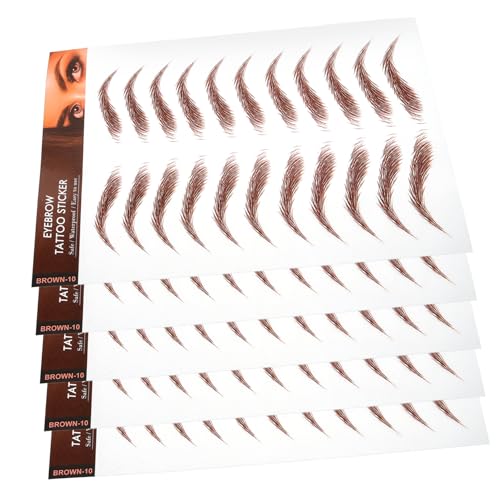 SHERCHPRY 5blätter Augenbrauen-transfer-aufkleber Wasserfest Braun Augenbrauen-aufkleber Make-up-zubehör Schminken von SHERCHPRY
