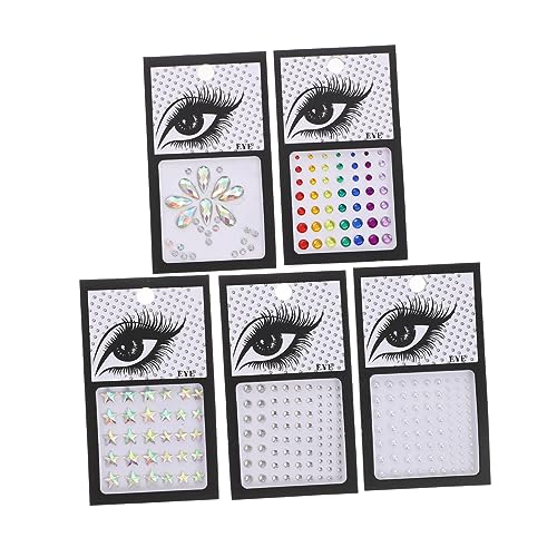 SHERCHPRY 5 Blätter Selbstklebende Edelsteine Für Make up Strass Aufkleber Für Gesicht Und Körper Wiederverwendbar Sicheres Acrylmaterial Für Festivals Und Karneval von SHERCHPRY