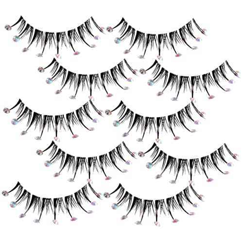 SHERCHPRY 5 Paar Künstliche Wimpern Mit Diamanten Und Strasssteinen Natürlich Aussehende Falsche Wimpern Künstliche Wimpern Natürliche Wimpern Mit Strasssteinen Wispy Lashes Damen von SHERCHPRY