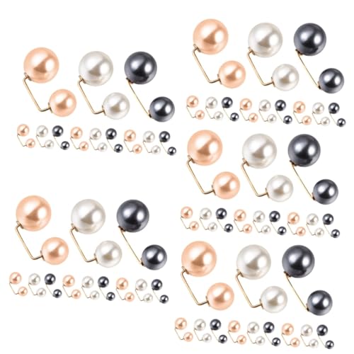 SHERCHPRY 5 Sätze Röcke Kleiderclips Pulloverclips Pulloverbroschen Im Faux Look Sicherheitsschalclips Mit Perlenbesatz Zarte Cardiganclips Pulloververschlüsse Neuartige 12 Stück * 5 von SHERCHPRY