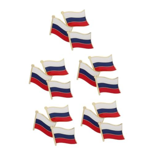 SHERCHPRY 5 Sätze Russische Flaggenbrosche Hutaufkleber Sirup-rack-organizer Amerikanische Brosche Pu-armbänder Hut Aufkleber Zubehör Brosche Mantelnadel Fleece-mützen Metall 3 Stück * 5 von SHERCHPRY