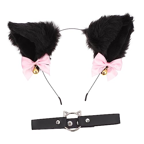 SHERCHPRY 5 Sätze Stirnband mit Katzenohren Katzenohr-Stirnbänder für Mädchen Plüsch-Katzenohren-Stirnband Tiara Kuscheltiere für Mädchen dekorativer Halsreif dekorativer Haarreif Mode Schal von SHERCHPRY