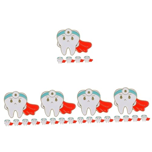 SHERCHPRY 5 Sätze Zahn Brosche Zinkleimverband Brosche Im Cartoon-design Zahngesundheit Brosche Brosche Coole Stifte Emaillestifte Masse Zähne Brosche Zinklegierung 5 Stück * 5 von SHERCHPRY