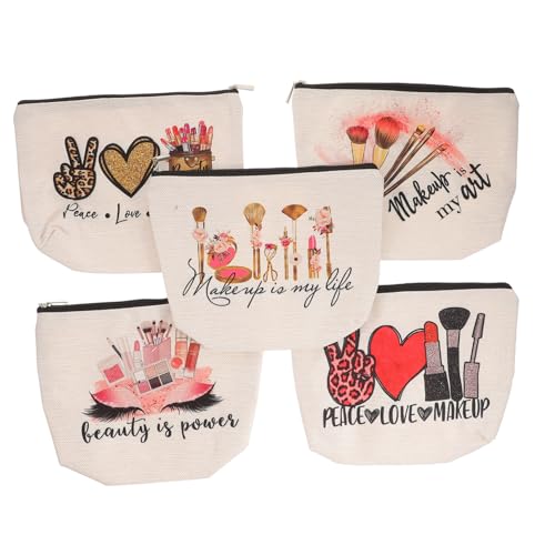 SHERCHPRY 5 Stück Kosmetiktasche Teiliges Wasserdichtes Makeup Organizer mit Elegantem Druck für Reisen Geschäftsreisen und Alltag Vielseitig Einsetzbar für Damen und Herren von SHERCHPRY