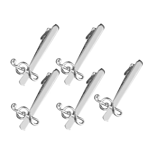 SHERCHPRY 5stücke Krawattenklammern Für Männer Aus Metall Einzigartig Mit Musiknote-design Modisch Für Herrenhemden Für Bankette Und Trauzeugen Dekorativ Und Langlebig von SHERCHPRY