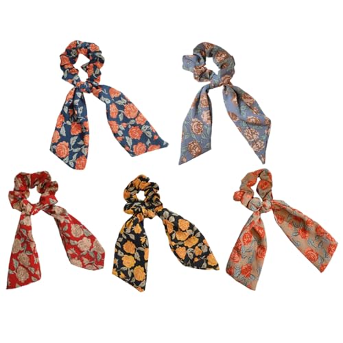 SHERCHPRY 5 Stück Schal Haar Scrunchies Elastische Haargummis Für Mädchen Multifunktionale Haarbänder in Zufälligen Farben Weiche Chiffon Haargummis Für Alltag Und Besondere Anlässe von SHERCHPRY