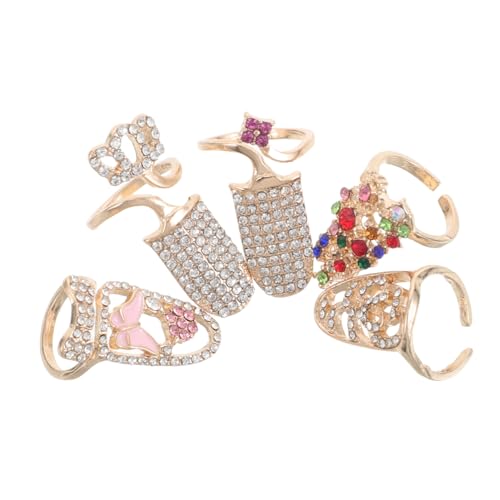 SHERCHPRY 5 Stück Teiliges Fingernagelring Verstellbarem Öffnungsdesign Modische Hollow schmetterling muster Vielseitig Kombinierbar Stilvolle Nagelkunst charm accessoires für Damen von SHERCHPRY