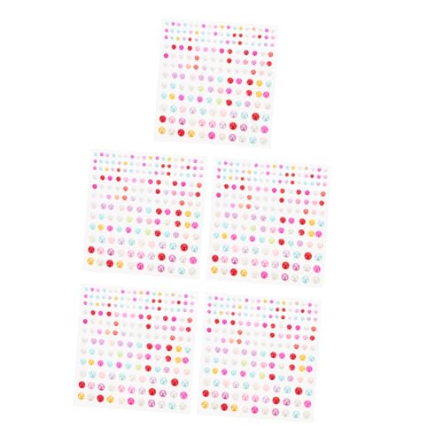 SHERCHPRY 5 Stück Teiliges Selbstklebende Halbperlen Aufkleber für Gesicht Make Up und Diy Deko Multifunktionale Perlen Sticker für Bastelprojekte und Festlichkeiten von SHERCHPRY
