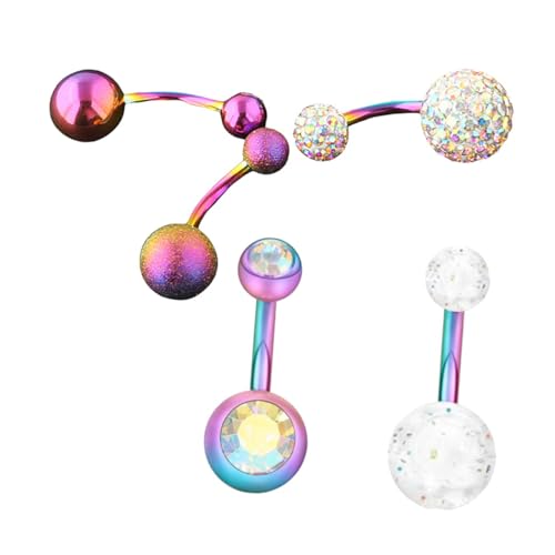 SHERCHPRY 5 Stück Teiliges Set Bauchnabelpiercing Bunte Piercing Buckles für Frauen Langlebig und für Partys und Auftritte von SHERCHPRY