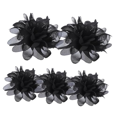 SHERCHPRY 5 Stück Teiliges Verstellbarer Seidenblumen Ringe Elegante Blumen Finger Accessoires für Tanz Party und Alltag Schwarze Blüten mit Vielseitige Bühnen Performance Deko von SHERCHPRY