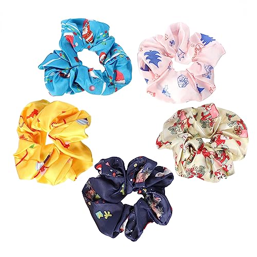SHERCHPRY 5 Stück Teiliges Weihnachts Haargummi Elastische Bunte Haarschleifen in Gelb Blau für Weihnachten Partys Hochzeiten Vielseitig Einsetzbar Modischer Haarschmuck für Damen von SHERCHPRY
