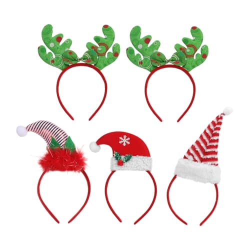 SHERCHPRY 5 Stück Teiliges Weihnachts Haarreifen Hutform Niedliches und Strapazierfähiges Haar Accessoire für Erwachsene und Festlicher Kopfputz für Weihnachtsfeier Bühnenauftritt und von SHERCHPRY