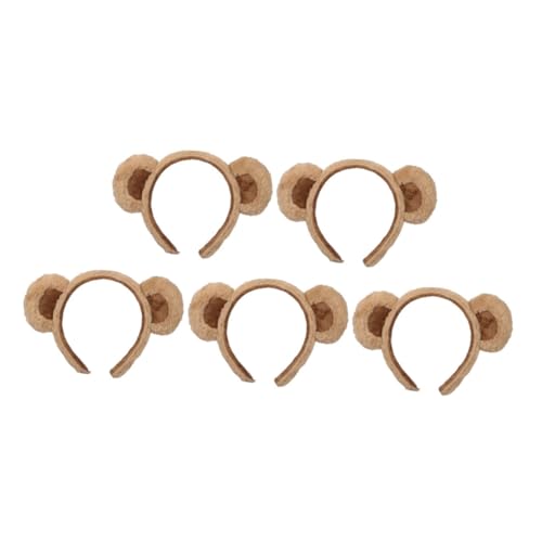 SHERCHPRY 5 Stück Süßes Stirnband Mit Bärenohren Flauschiges Tierhaarband Für Frauen Kopfbedeckung Mit Bärenohren Weiches Plüsch-haar-accessoire Für Party-anzüge Und Cosplay von SHERCHPRY