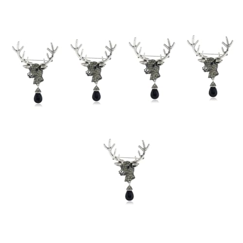 SHERCHPRY 5stücke Deer Vintage Brosche Für Männer Und Frauen Eleganter Anstecker Mit Wassertropfen-design Für Anzüge Pullover Und Kleider Perfektes Für Geburtstage Und Valentinstag von SHERCHPRY