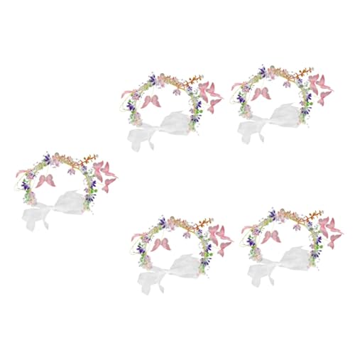 SHERCHPRY 5St Kranz Haarschmuck kinder haargummis kinder haarschmuck Blumenhaarkranz Hochzeitsgirlande Stirnbänder Blumenmädchen Haarschmuck Braut Blumenkrone Blumenmädchen-Stirnband von SHERCHPRY