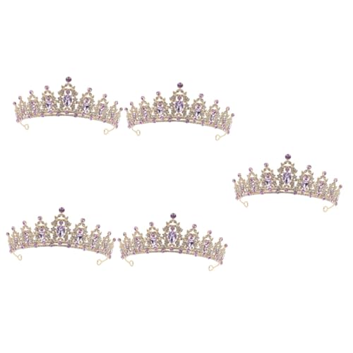 SHERCHPRY 5St Krone Braut-Tiara-Schmuck Hochzeit Braut Tiara Ornament Hochzeitsdekorationen Tiara für Mädchen Hochzeits-Tiara Prinzessin Kopfbedeckung Stirnband Haarschmuck Fräulein Strass von SHERCHPRY