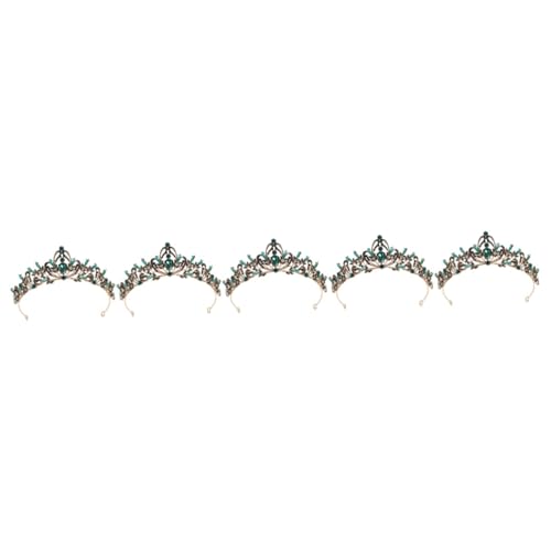 SHERCHPRY 5St Krone Hochzeit Tiara Tiara-Stirnband Ornament Golddekor Braut-Tiara Brautkopfschmuck für die Party Hochzeitskleid Dekorationen Leuchter schmücken Fräulein Haarschmuck Strass von SHERCHPRY