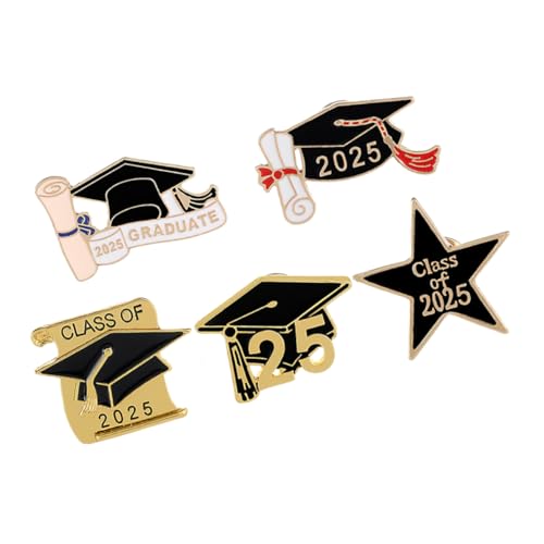 SHERCHPRY 5stücke Abschluss-anstecknadeln Für Damen Herren Mit Zinklegierung Doktorhut Broschennadeln Für Kleidung Hut Taschen Für Abschlusssaison von SHERCHPRY
