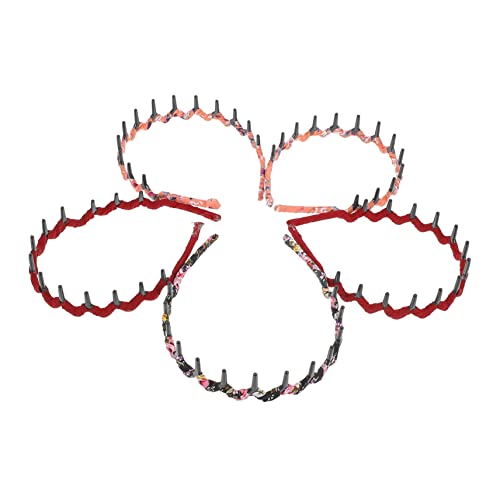 SHERCHPRY 5stücke Zahnkamm Stirnbänder Gewellt Leopardenkopf Design Kunststoff Haifischzahn Haarband Unisex Kopfbedeckung Mit Massagefunktion Für Damen Herren Zufällige Farbe Stil von SHERCHPRY