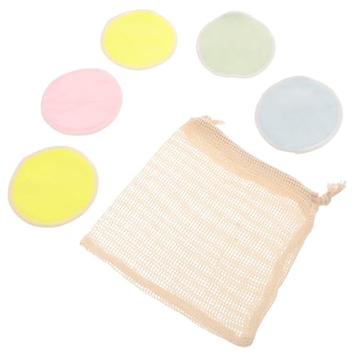SHERCHPRY 5stücke Puderquaste Make-up Entferner Pad Gesichtsreinigungspads Wiederverwendbare Puderquasten Mit Beutel Flauschiges Material Für Sanfte Reinigung von SHERCHPRY