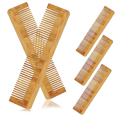 SHERCHPRY 5Stücke Teiliges Bambus Holzkämme Antistatische Haarkämme für Männer für Dickes Welliges oder Glattes Haar Ergonomisches Design Nachhaltiges Material von SHERCHPRY
