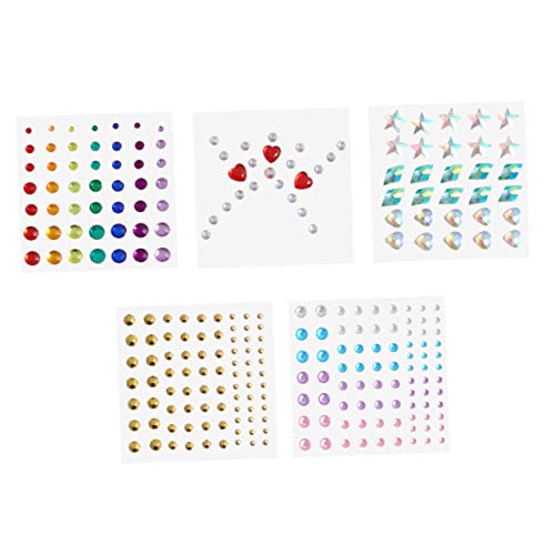 SHERCHPRY 5blätter Selbstklebende Strass-aufkleber Für Augen Und Gesicht Mit Verschiedenen Formen Und Farben Für Make-up Und Nail Art Für Festivals Partys Und Cosplay-dekoration von SHERCHPRY