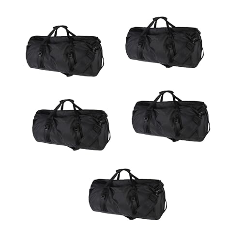 SHERCHPRY 5pcs folding travel bag travel bag for men mens travel bag foldable luggage bag travel duffle bags for women Polyester handbag basketball duffle bags storage bag portable handbag, Schwarz, von SHERCHPRY