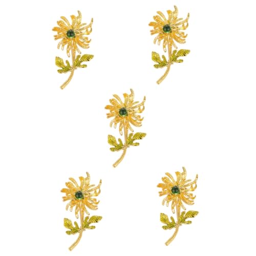 SHERCHPRY 5St Gänseblümchen-Brosche Anstecknadeln für Anzüge Anstecknadel mit Blumenabzeichen Kleid Brosche Blumenbrosche Hochzeits-Strassbrosche die Blumen Kleidung Kupfer von SHERCHPRY