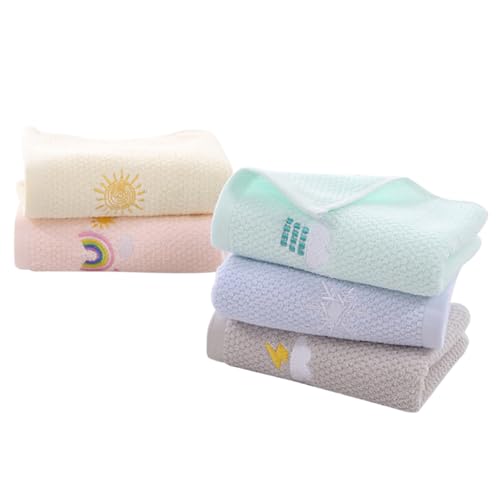 SHERCHPRY 5stücke Baumwollhandtuch Für Junge Mädchen Saugfähiges Gesichtswaschhandtuch Waschlappen Aus Baumwolle Handtuch Zum Waschen Des Gesichts Wiederverwendbar Und Praktisch von SHERCHPRY