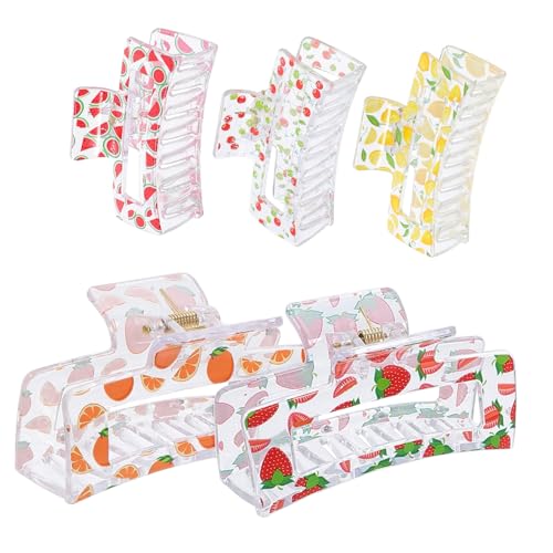 SHERCHPRY 5stücke Haarklammer Transparent Haarclip Für Frauen Haarspange Groß Für Dickes Dünnes Lockiges Haar Haarspangen Für Hochzeit Geburtstag Party Alltag Haarklammern Mit Starker von SHERCHPRY