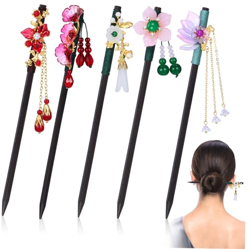 SHERCHPRY 5stücke Chinesische Haarnadeln Mit Quaste Haarstäbe Für Frauen Dekorativer Haarstab Für Brötchen Haarschmuck Für Langes Haar Haarnadeln Für Verschiedene Frisuren von SHERCHPRY