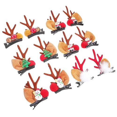 SHERCHPRY 6 Paare Weihnachts Haarspangen mit Niedlichen Rentiergeweihen Leichte Haarnadeln Festlicher Haar Accessoire für Damen und Geeignet für Weihnachtsfeiern und Kostümpartys von SHERCHPRY