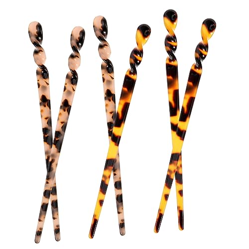 SHERCHPRY 6 Stck. Teiliges Set Vintage Haarnadeln aus Acetat für Damen Chinesische Haarsch Chopsticks im Karomuster für Hochsteckfrisuren Geschenkidee für Besondere Anlässe von SHERCHPRY
