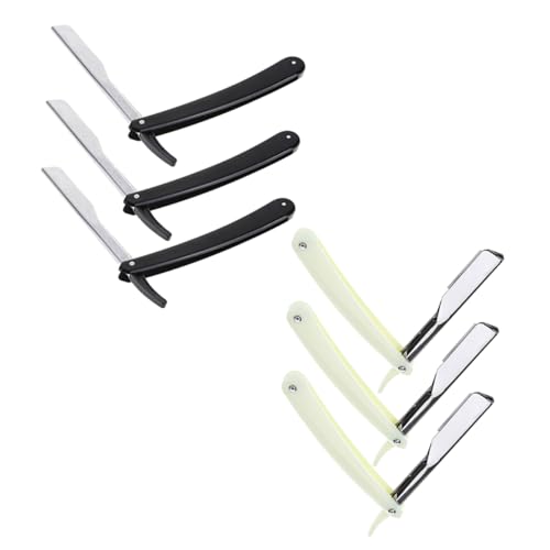 SHERCHPRY 6 Stück Bart Rasiermesser Handbuch Friseur Rasiermesser alter Rasierer männer rasierer manueller Rasierer Handrasierer für Männer von SHERCHPRY