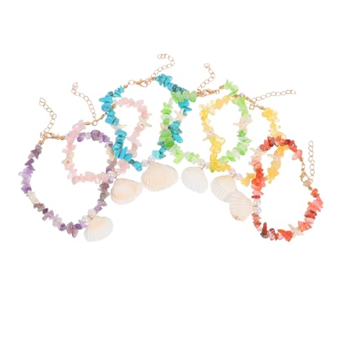 SHERCHPRY 6 Stück Böhmische Fußkettchen Bunte Perlenarmband Perlen Fußkettchen Für Frauen Strandarmbänder von SHERCHPRY