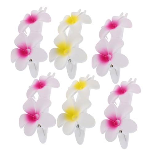 SHERCHPRY 6 Stück Hawaiian Flower Haarspangen Teiliges für Damen Bunte Haarschmuck Clips für Seitliche und Halbhohe Frisuren für Strandpartys und Tropische Urlaube von SHERCHPRY