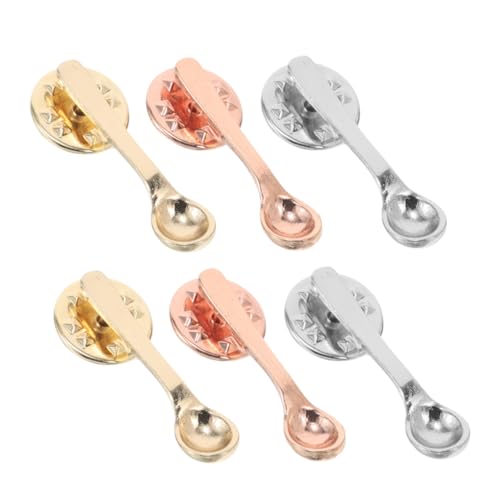 SHERCHPRY 6 Stück Kreative Löffel Anstecknadeln Legierung Süße Kaffee Themen Abzeichen für Taschen Jacken und Hüte Accessoires für Kaffeeliebhaber von SHERCHPRY