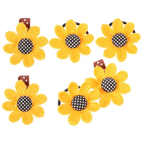SHERCHPRY 6 Stück Sonnenblume Haarspangen für Mädchen Rutschfeste Haarnadeln Eleganter Haarschmuck für Schule und Alltag Sicheres Design Kinder Haarzubehör von SHERCHPRY