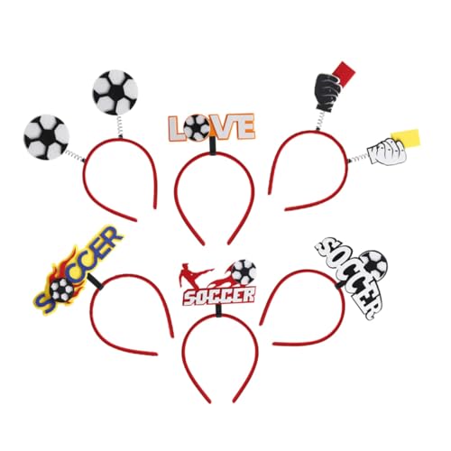 SHERCHPRY 6 Stück Stirnband Fußball Kopfbedeckung Damen Fußball Stirnband Party Dekor Stirnband Für Party Sport Spiel Stirnband Wettbewerb Zubehör Jungen Fußball Stirnband Fußball Haarband von SHERCHPRY