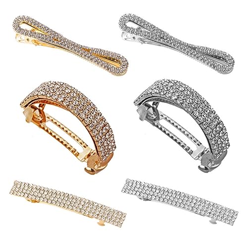 SHERCHPRY 6 Stück Strass Haar Clips Pferdeschwanz Halter Shiny Barrettes für Damen Haarschmuck für Verschiedene Frisuren für Partys und Besondere Anlässe von SHERCHPRY