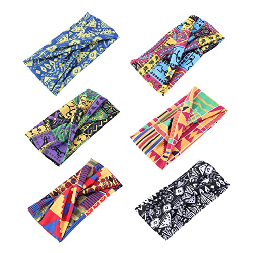 SHERCHPRY 6 Stück Teiliges Ethno Stirnband für Damen Sportliche Kopfband Accessoires Geometrischen Designs Blauschwarz für Fitness und Freizeitgebrauch Waschbar und Wiederverwendbar von SHERCHPRY