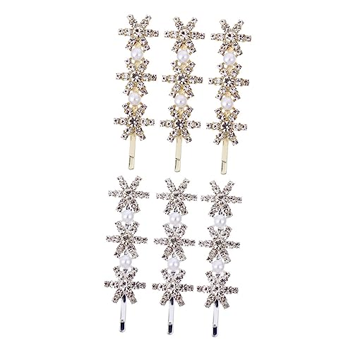 SHERCHPRY 6 Stück Teiliges Funkelnder Haarspangen Metall Haarklammern mit Strasssteinen Eleganter Haarschmuck für Hochzeit Weihnachten und Festliche Anlässe Damen Haarschmuck Zubehör von SHERCHPRY
