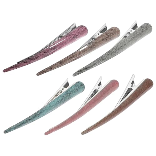 SHERCHPRY 6 Stück Teiliges Glänzende Acryl Haarklammern in Ox Horn Optik Entenschnabel Ponytail Clips für Damen und Mädchen Langlebige Haarspangen zur Stylischen Haar dekoration und von SHERCHPRY