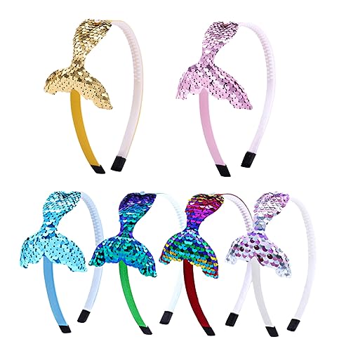 SHERCHPRY 6 Stück Teiliges Mädchen Haarreifen Farbenfrohe Meerjungfrau Cosplay Haarschmuck für Bequemes und Leichtes Party Accessoire für Fotos und Besondere Anlässe von SHERCHPRY