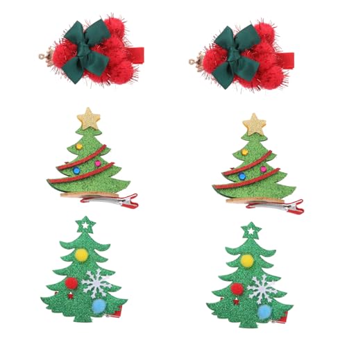 SHERCHPRY 6 Stück Teiliges Weihnachts Haarclip Niedliche Weihnachtsbaum Haarspangen für Festliche Anlässe für Partys Konzerte und Weihnachtsfeiern Zufällige Designs Haarschmuck für Damen von SHERCHPRY