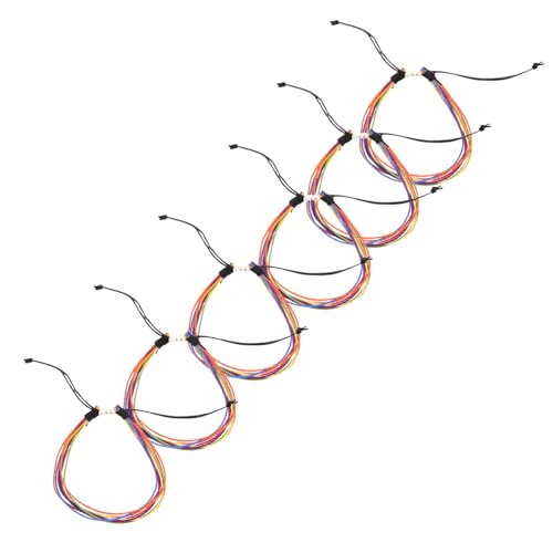 SHERCHPRY 6 Stück Verstellbare Geflochtene Wachsschnurarmbänder für Damen Handgemachte Bunte Fußkettchen im Boho Stil für Sommer Strand und Besondere Anlässe von SHERCHPRY