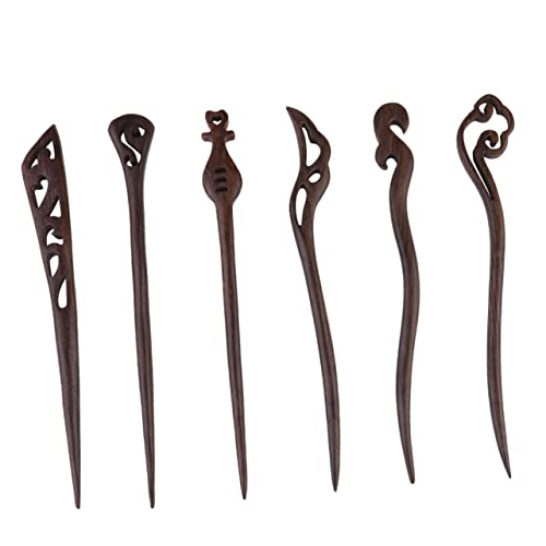 SHERCHPRY 6stücke Haarnadeln Aus Holz Handgefertigte Chinesische Haarstäbe Aus Ebenholz Traditionelles Vintage-retro-haaraccessoire Geschnitzte Haarnadeln Für Frauen Und Mädchen Zufälliger s SHERCHPRY 6stücke Haarnadeln Aus Holz Handgefertigte Chinesische Haarstäbe Aus Ebenholz Traditionelles Vintage-retro-haaraccessoire Geschnitzte Haarnadeln Für Frauen Und Mädchen Zufälliger s von SHERCHPRY